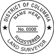 Looking for land surveyor stamps? Shop our District of Columbia registered land surveyor stamp at the EZ Custom Stamps Store. Available in several mount options.