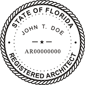 Looking for Registered Architect Professional Seal Stamps for Florida? Find the custom Florida architect stamps you need here.