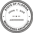 Looking for Registered Architect Professional Seal Stamps for Florida? Find the custom Florida architect stamps you need here.