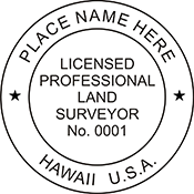 Looking for land surveyor stamps? Shop our Hawaii licensed land surveyor stamp at the EZ Custom Stamps Store. Available in several mount options.
