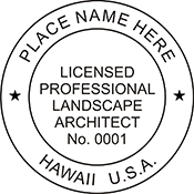 Need a landscape architect stamp? Check out our Hawaii licensed professional landscape architect stamp at the EZ Custom Stamps Store. Available in various mount options.