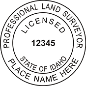 Looking for land surveyor stamps? Shop our Idaho licensed land surveyor stamp at the EZ Custom Stamps Store. Available in several mount options.