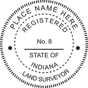Looking for land surveyor stamps? Shop our Indiana registered land surveyor stamp at the EZ Custom Stamps Store. Available in several mount options.