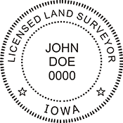 Looking for land surveyor stamps? Shop our Iowa licensed land surveyor stamp at the EZ Custom Stamps Store. Available in several mount options.