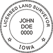 Looking for land surveyor stamps? Shop our Iowa licensed land surveyor stamp at the EZ Custom Stamps Store. Available in several mount options.