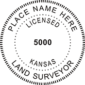Looking for land surveyor stamps? Shop our Kansas licensed land surveyor stamp at the EZ Custom Stamps Store. Available in several mount options.