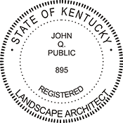 Need a landscape architect stamp? Shop a Kentucky registered landscape architect stamp at the EZ Custom Stamps Store. Available in various mount options.