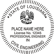 Need a Louisiana professional civil engineer stamp? Get a customizable civil engineer stamp for your state at the EZ Custom Stamps store.