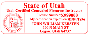 Need a custom stamp for a certified concealed firearms instructor in Utah? Shop the EZ Custom Stamps store today for custom products available in several mount options.
