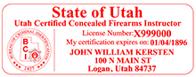 Need a custom stamp for a certified concealed firearms instructor in Utah? Shop the EZ Custom Stamps store today for custom products available in several mount options.