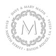 This custom return address monogram stamp embosser comes with an intricate round border. It makes a perfect housewarming or newlywed gift!