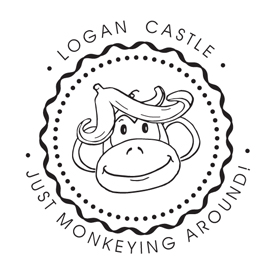 Looking for monogram stamps? Check out our fully customizable decorative round monkeying around monogram stamp at the EZ Custom Stamps Store.