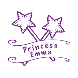 Looking for a custom monogram stamp? Shop this personalized princess stamp designed with your chosen text and color of choice.
