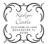 Looking for a custom monogram stamp? Shop this square stamp with a stylish border, two areas for text and a color of your choice.