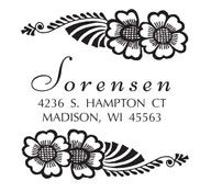 Looking for a custom monogram stamp? Shop this square stamp with a tropical floral design. Available in a color of your choice.
