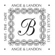 Looking for a decorative monogram stamp? This customizable stamp features an embellished design with room for custom border text in a color of your choice.
