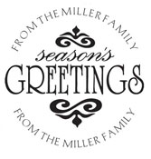 Wish your friends and family a wonderful holiday season with this custom seasons greetings monogram stamp. Customize with your family name at EZ Custom Stamps!