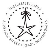 Looking for a winter holidays monogram stamp? This address stamp features a holiday star design and is perfect for holiday cards and presents.